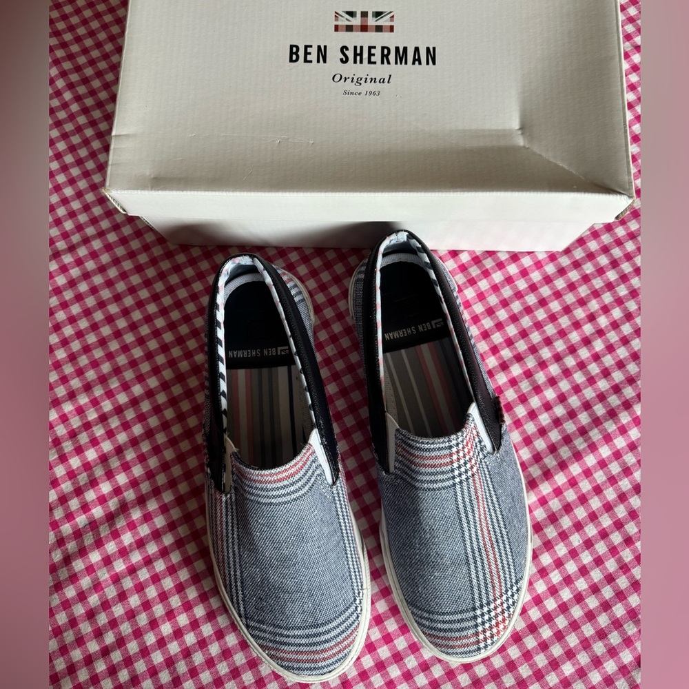 Ben Sherman Slip Ons Percy Plaid Size 8.5 Men’s